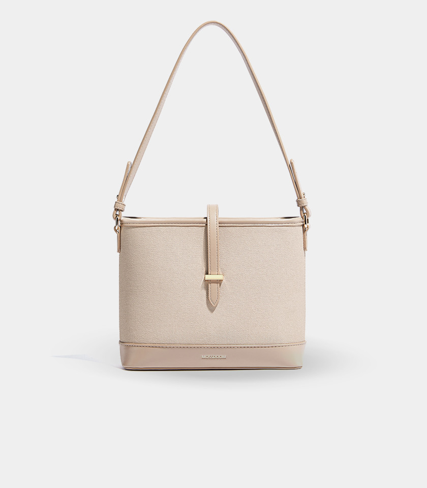CATLY shoulder bag - MOSSDOOM Ivory color, front view.