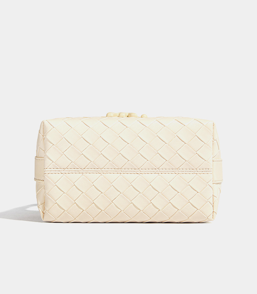 CELESTIA woven hobo bag - MOSSDOOM Ivory color, front view.