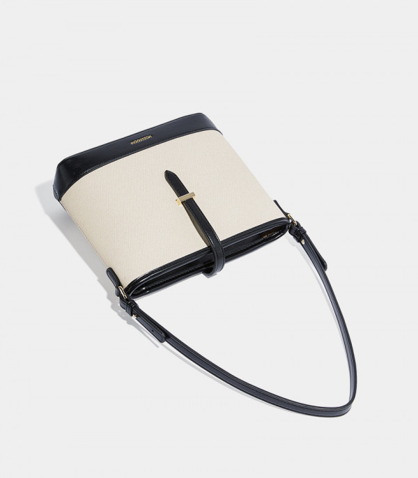 Top view of the CATLY shoulder bag - MOSSDOOM Black color.