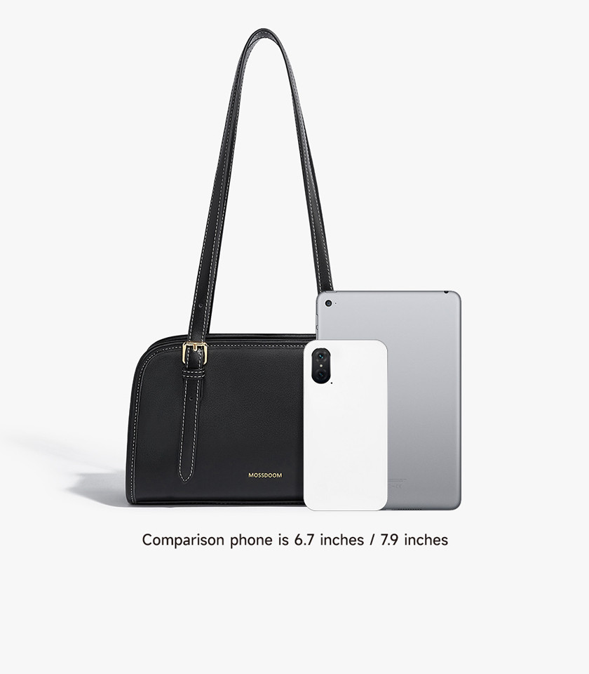 MOSSDOOM RENEE shoulder bag, Black Color, three-quarter view.