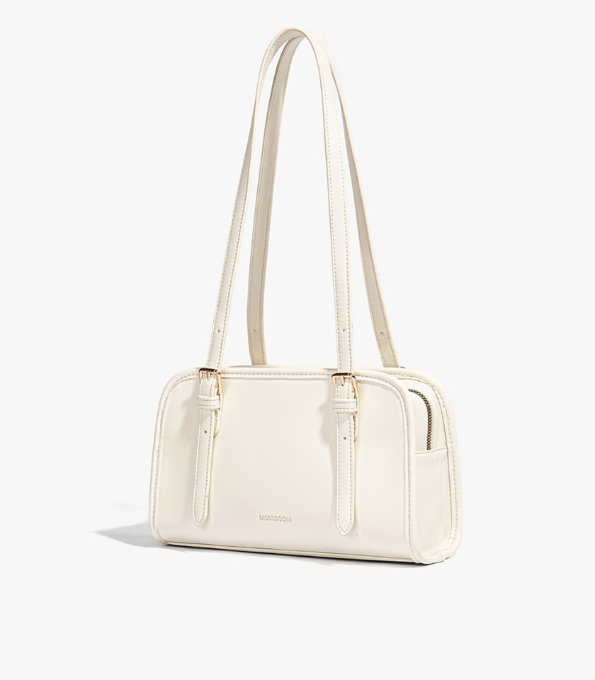MOSSDOOM RENEE shoulder bag, Ivory Color, three-quarter view.