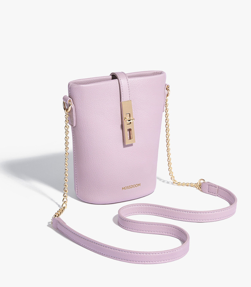 MOSSDOOM ELOUISE CHAIN phone pouch, pink color, front view.