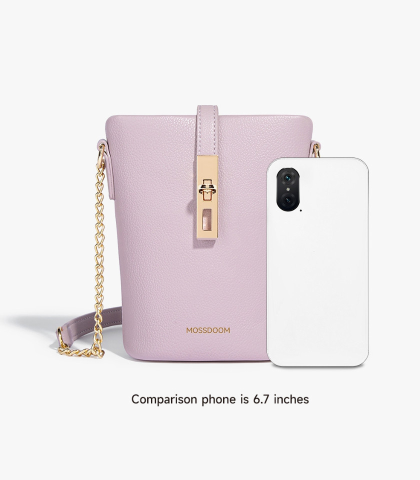 Custodia per telefono MOSSDOOM ELOUISE CHAIN colore rosa, vista frontale.