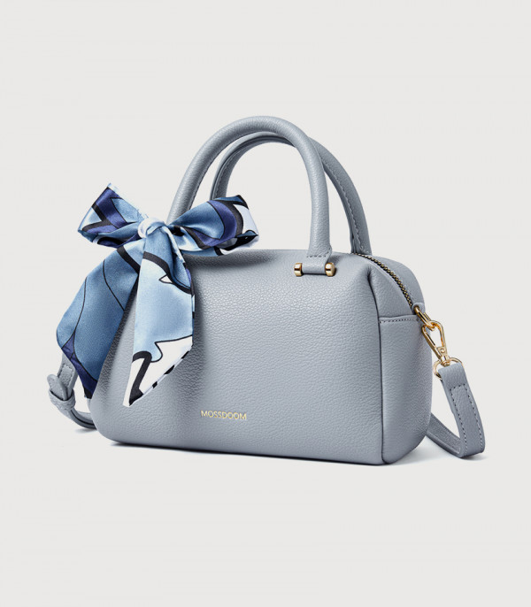 MOSSDOOM MARCIA top handle bag, Sky Blue Color, three-quarter view.