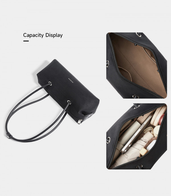 Capacità della borsa a spalla baguette MOSSDOOM PAULA colore Nero.