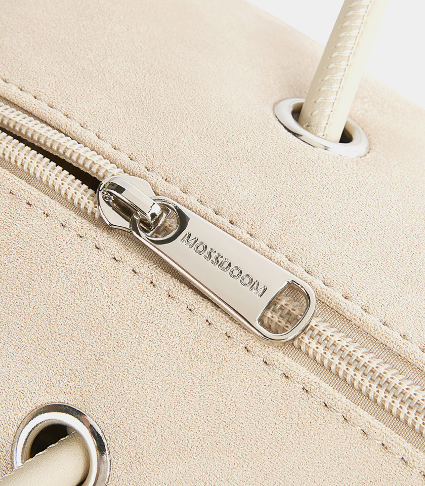 MOSSDOOM PAULA shoulder baguette bag, Ivory color, front view.