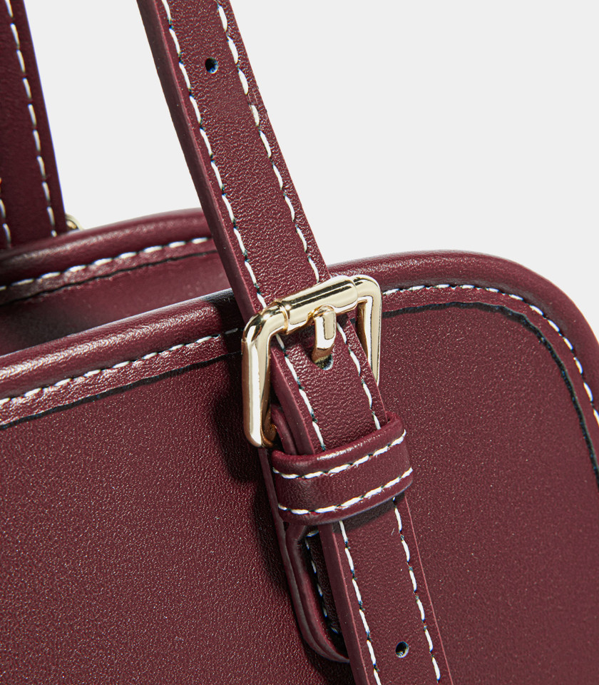 MOSSDOOM RENÉE COLORFUL shoulder bag, Burgundy Color, three-quarter view.