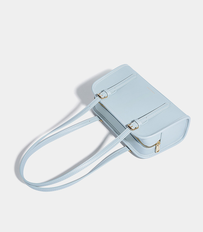 Sac porté épaule MOSSDOOM RENÉE COLORFUL Couleur Bleu Ciel, vue de trois-quarts.