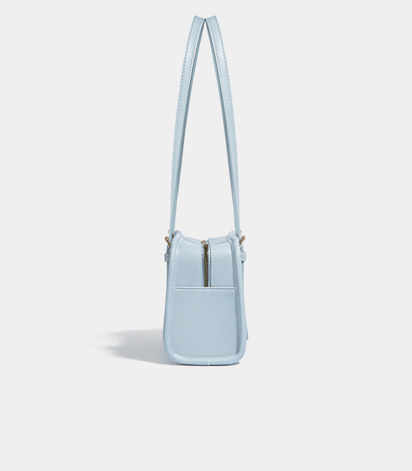 Side view of the MOSSDOOM RENÉE COLORFUL shoulder bag, Sky Blue Color.