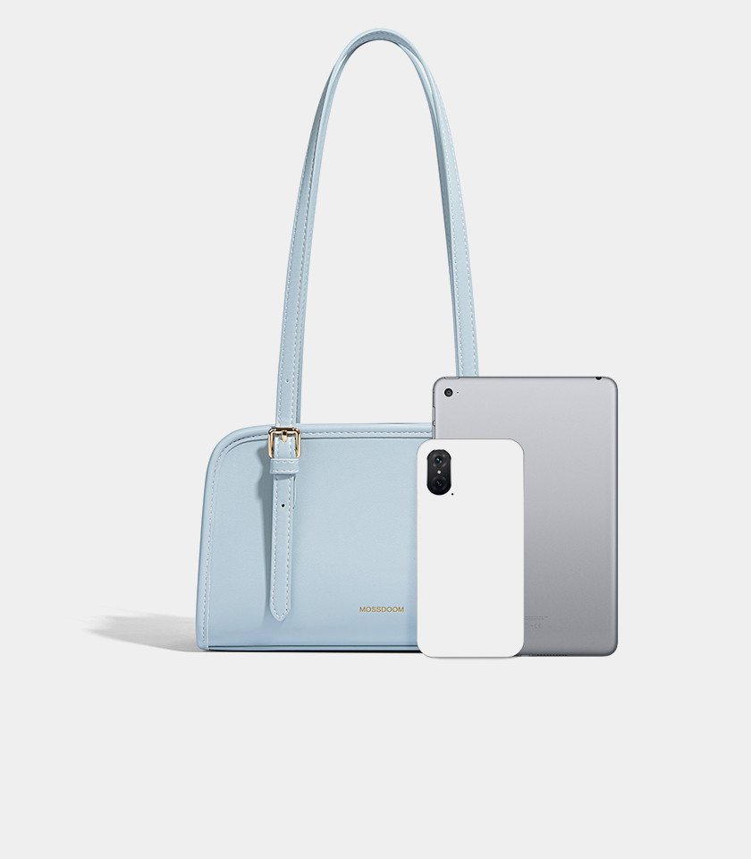 Sac porté épaule MOSSDOOM RENÉE COLORFUL Couleur Bleu Ciel, vue de trois-quarts.