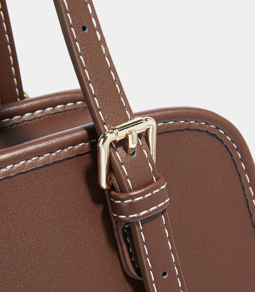 MOSSDOOM RENÉE COLORFUL shoulder bag, Coffee Color, three-quarter view.