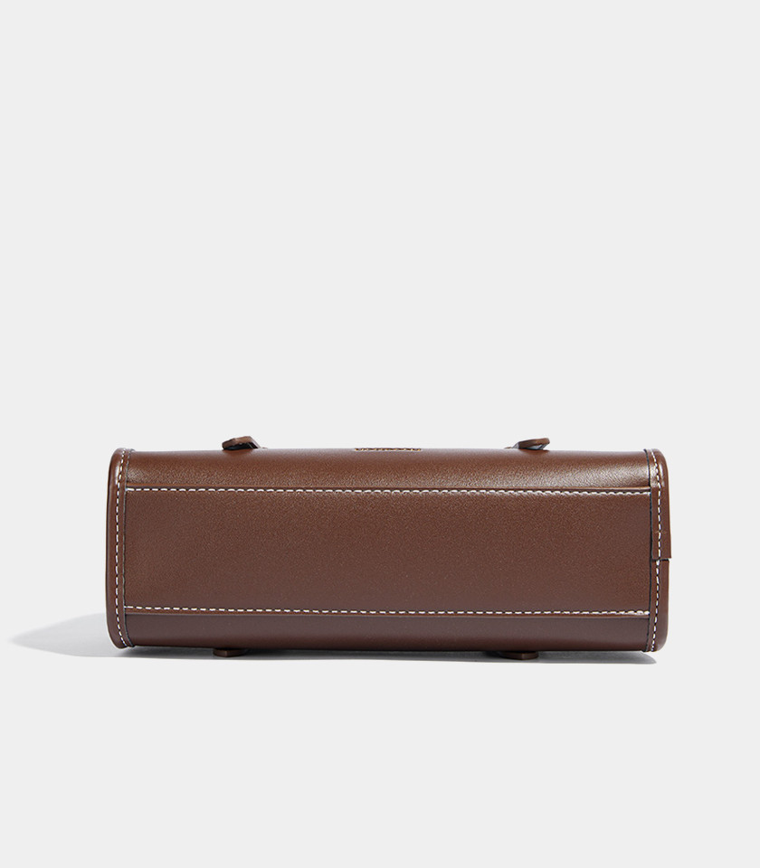MOSSDOOM RENÉE COLORFUL shoulder bag, Coffee Color, three-quarter view.