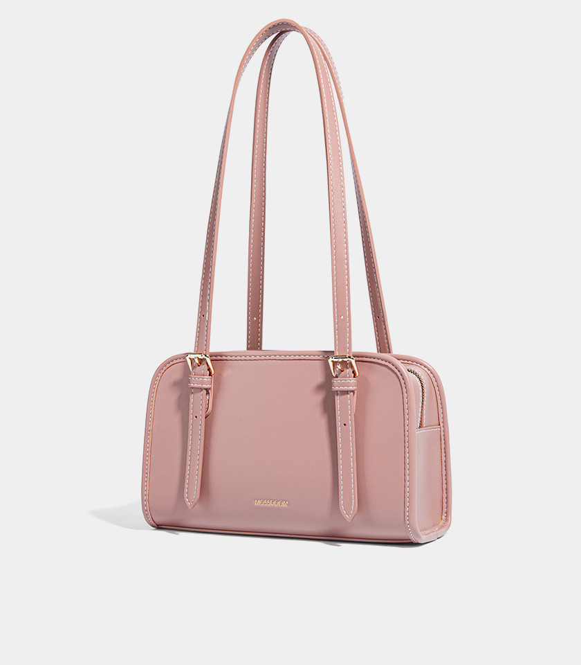 Sac porté épaule MOSSDOOM RENÉE COLORFUL Couleur Saumon, vue de trois-quarts.