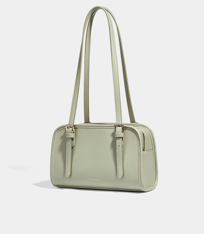 MOSSDOOM RENÉE COLORFUL shoulder bag, Pistachio Color, three-quarter view.