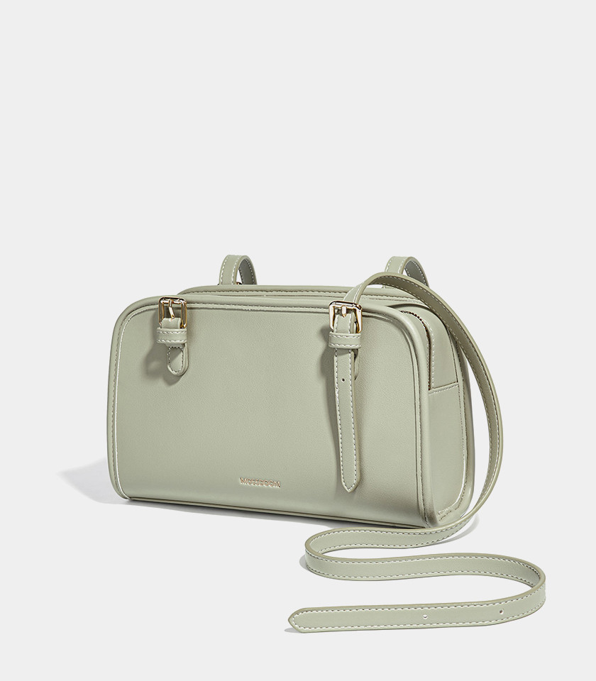 MOSSDOOM RENÉE COLORFUL shoulder bag, Pistachio Color, three-quarter view.