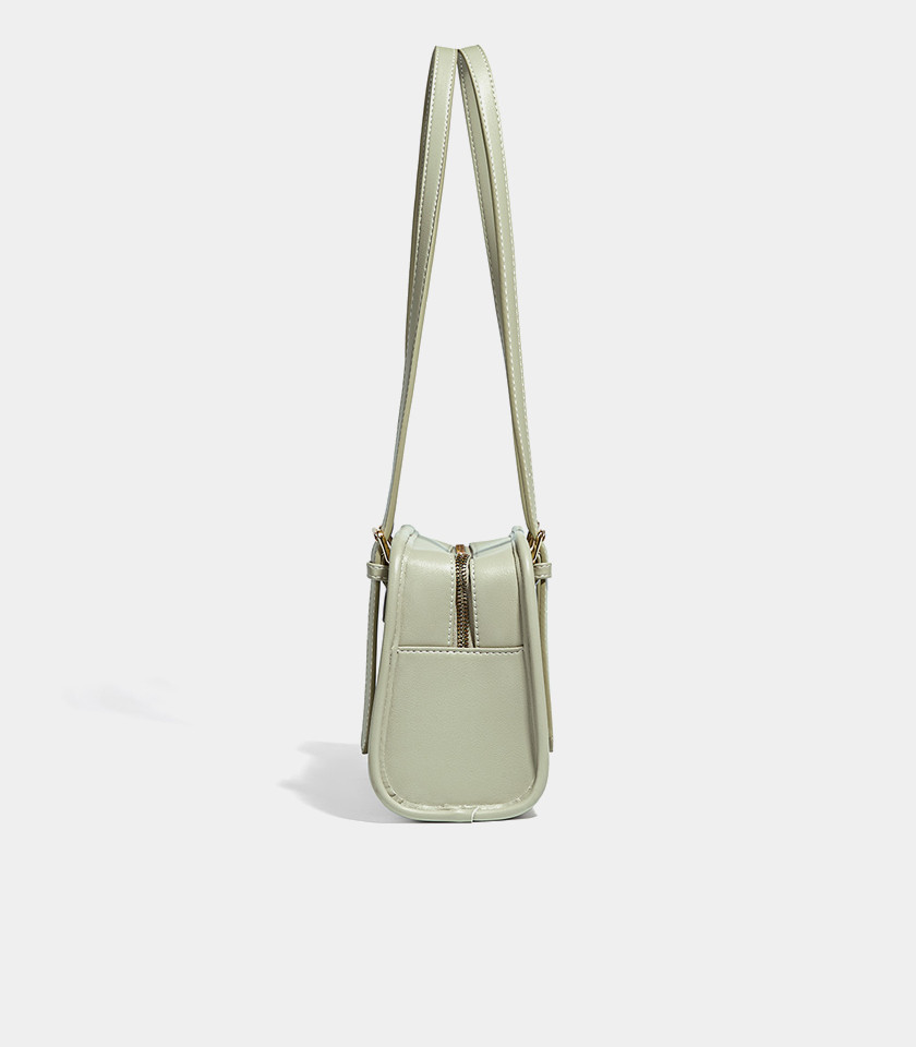 MOSSDOOM RENÉE COLORFUL shoulder bag, Pistachio Color, three-quarter view.
