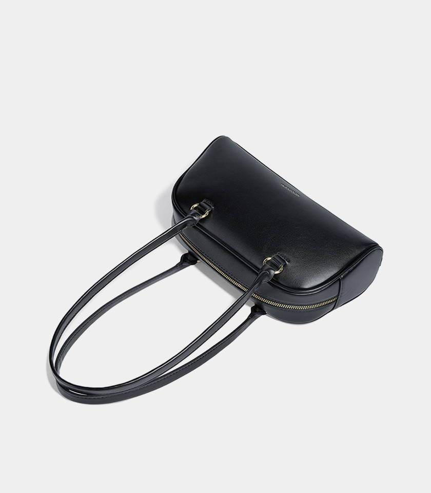 MOSSDOOM FIONA shoulder bag, Black color, front view with pockets.