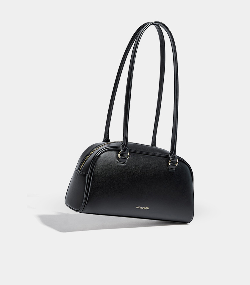 MOSSDOOM FIONA shoulder bag, Black color, front view with pockets.
