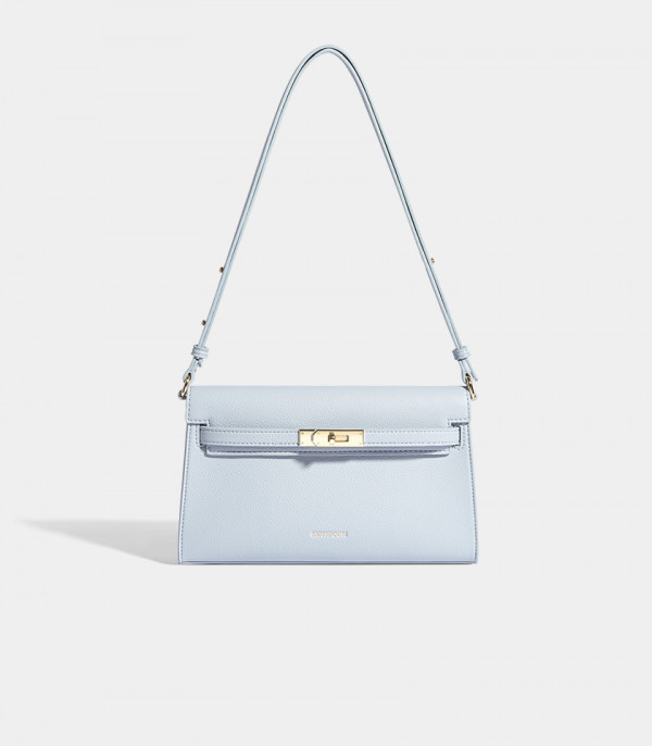 MOSSDOOM JUNIA shoulder bag, Sky Blue Color, front view.
