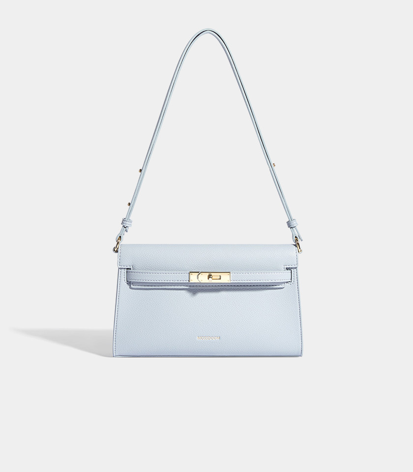 MOSSDOOM JUNIA shoulder bag, Sky Blue Color, front view.