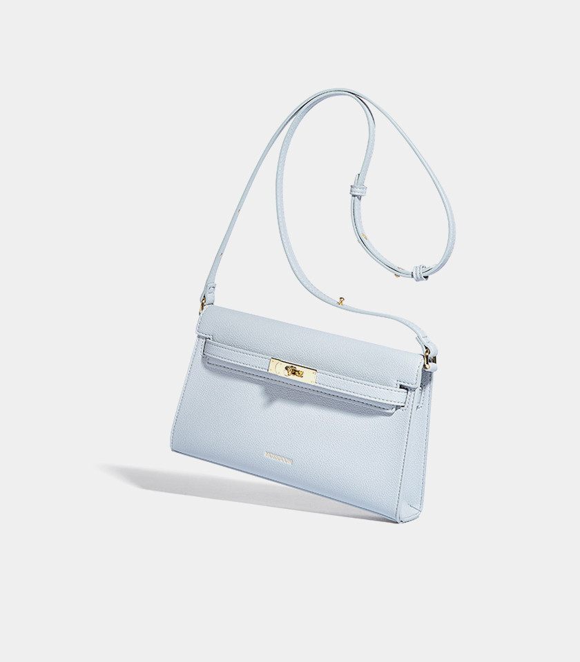 MOSSDOOM JUNIA shoulder bag, Sky Blue Color, front view.
