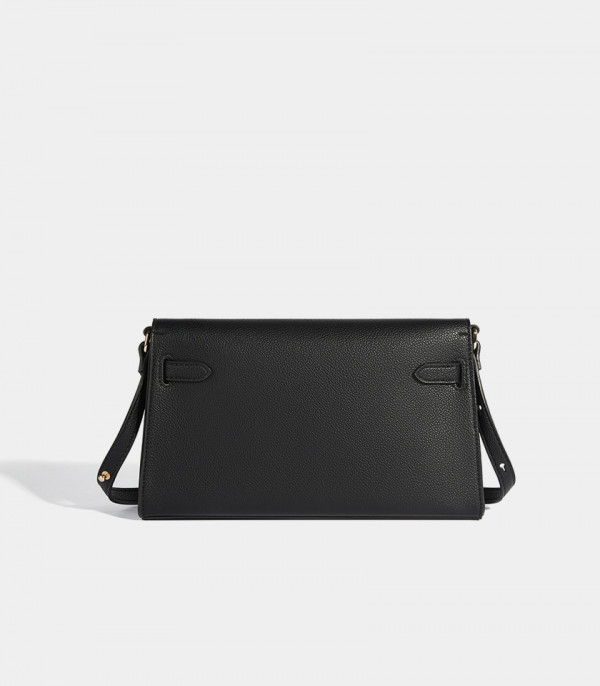 Back view of the MOSSDOOM JUNIA shoulder bag, Black Color.