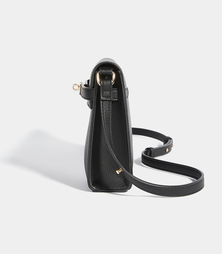 MOSSDOOM JUNIA shoulder bag, Black Color, front view.