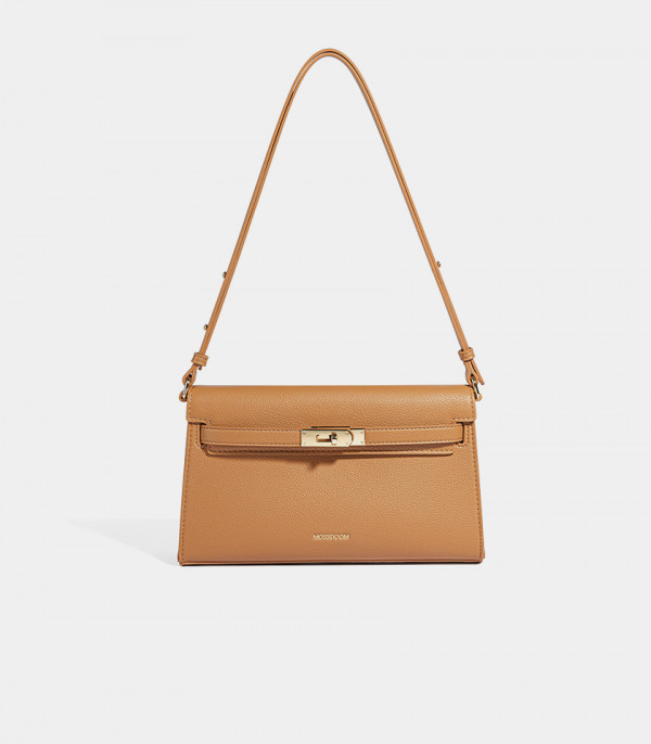 MOSSDOOM JUNIA shoulder bag, Camel Color, front view.