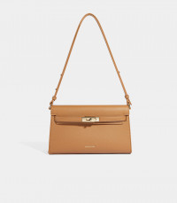 MOSSDOOM JUNIA shoulder bag, Camel Color, front view.