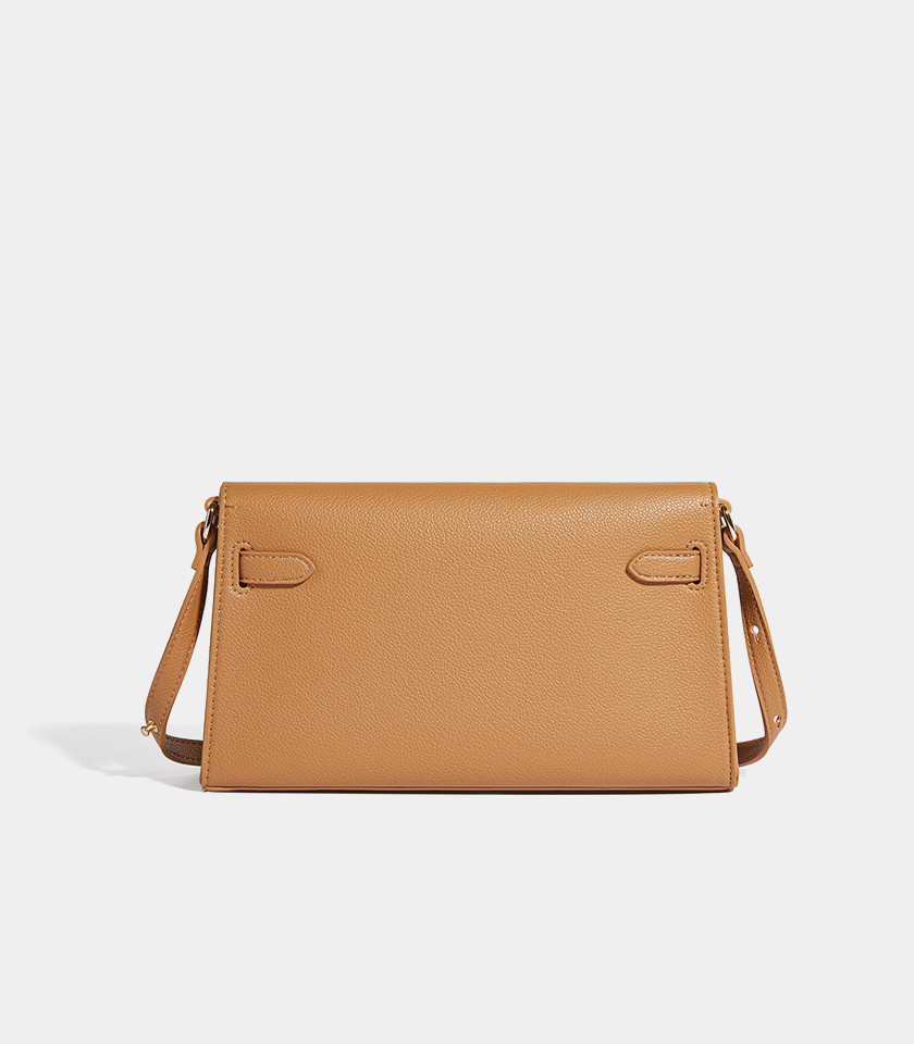 Borsa a spalla MOSSDOOM JUNIA colore Cammello, vista frontale.