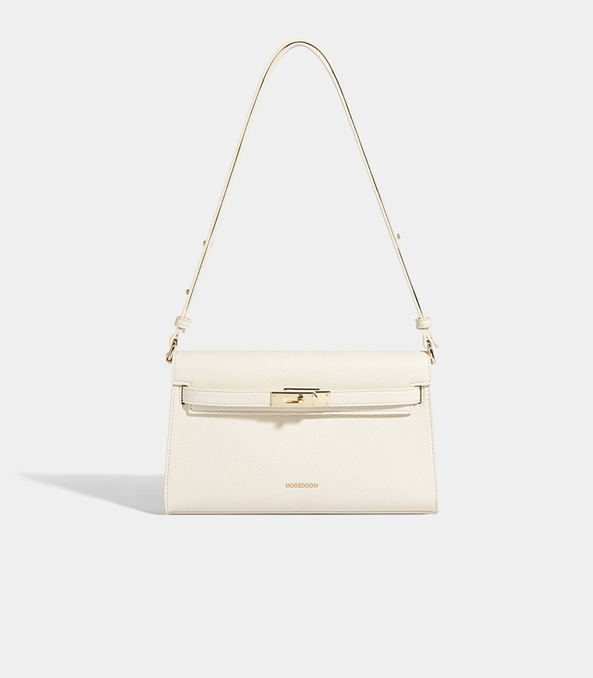 MOSSDOOM JUNIA shoulder bag, Ivory Color, front view.