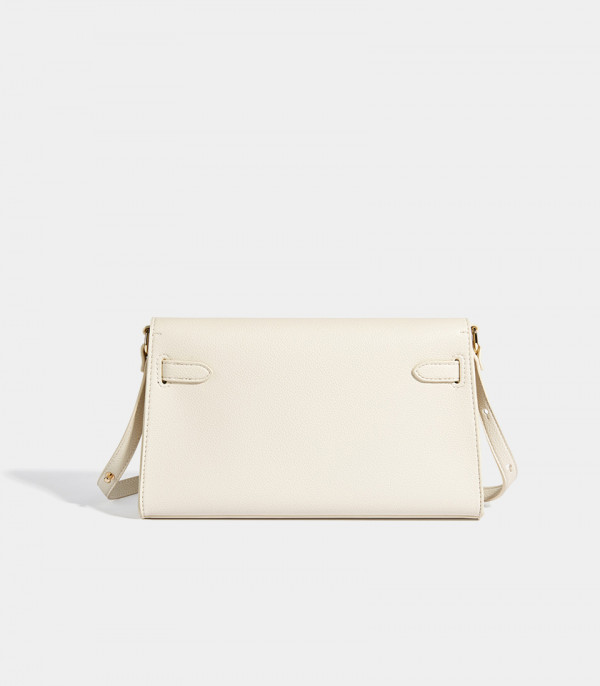 Back view of the MOSSDOOM JUNIA shoulder bag, Ivory Color.