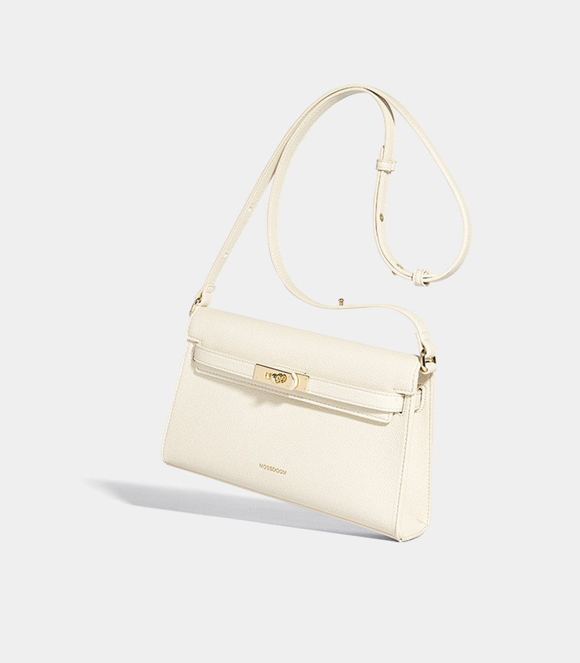 MOSSDOOM JUNIA shoulder bag, Ivory Color, front view.