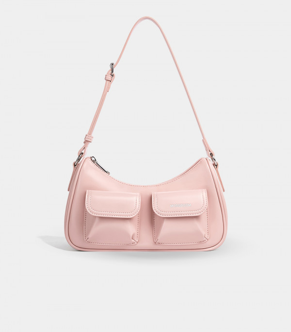 MOSSDOOM LIORA shoulder bag, Salmon Color, front view.