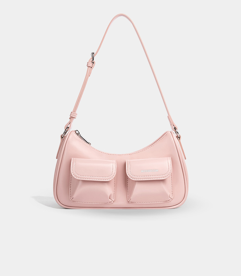 Borsa a spalla MOSSDOOM LIORA colore Salmone, vista frontale.