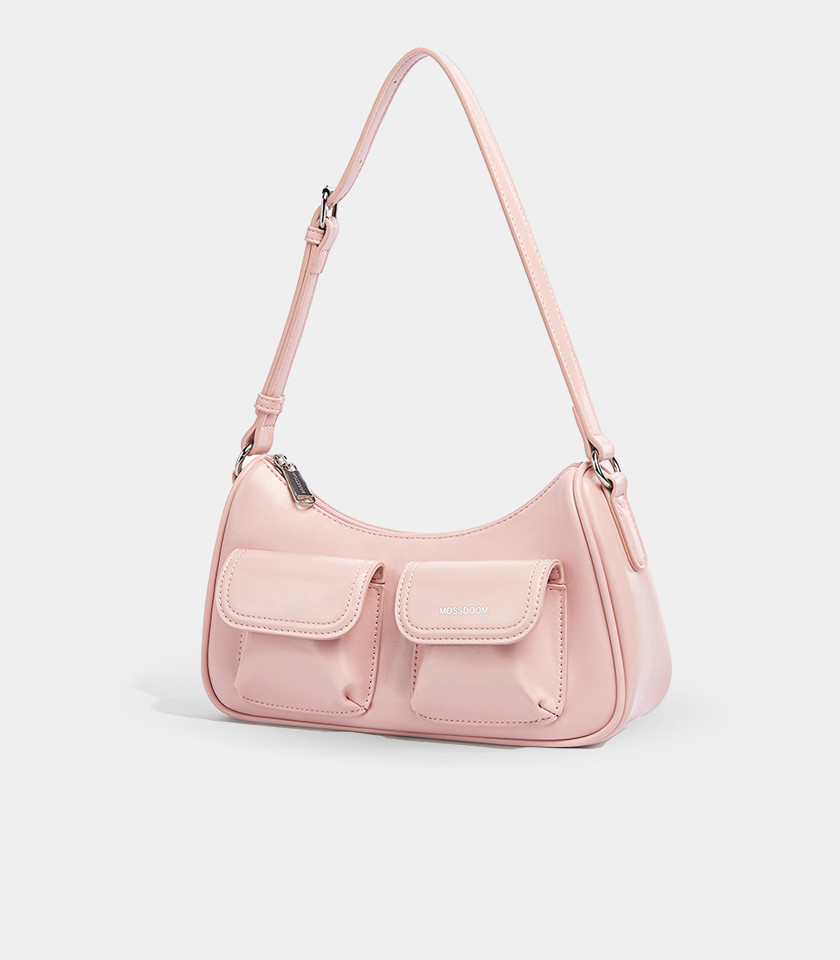 Borsa a spalla MOSSDOOM LIORA colore Salmone, vista frontale.