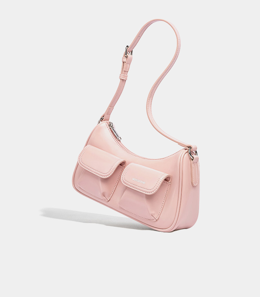 MOSSDOOM LIORA shoulder bag, Salmon Color, front view.