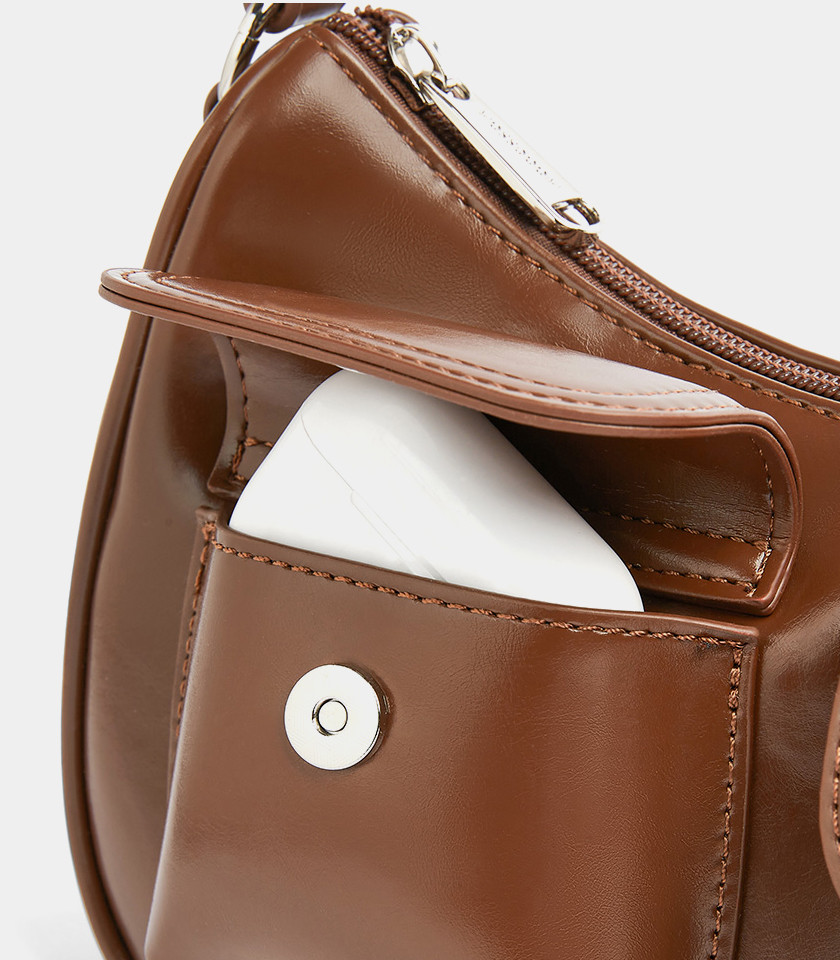 MOSSDOOM LIORA shoulder bag, Coffee Color, front view.