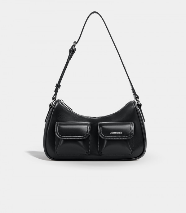 Sac porté épaule MOSSDOOM LIORA Couleur Noir, vue de face.