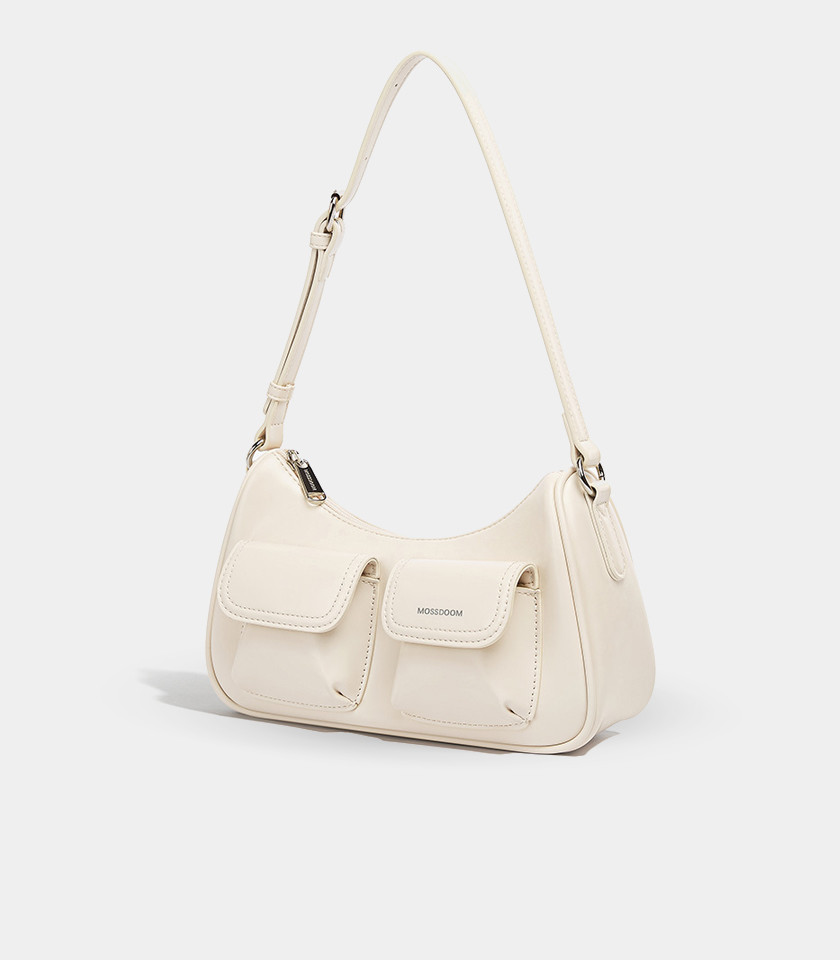MOSSDOOM LIORA shoulder bag, Ivory Color, front view.