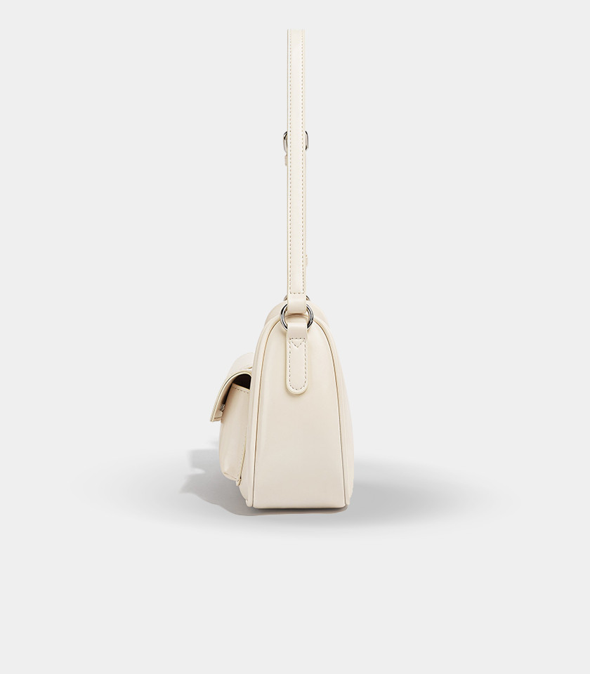 MOSSDOOM LIORA shoulder bag, Ivory Color, front view.