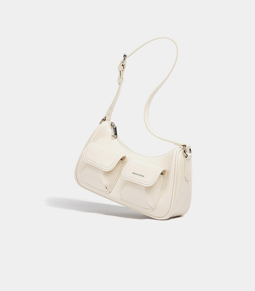 MOSSDOOM LIORA shoulder bag, Ivory Color, front view.