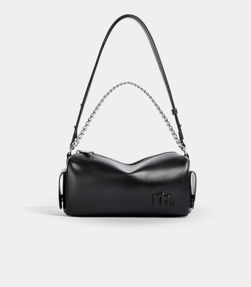 Borsa a tracolla MOSSDOOM MAELYS colore Nero, vista a tre quarti con catena.