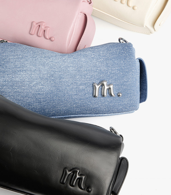 Color range of the MOSSDOOM MAELYS shoulder bag: pink, ivory, jean, and black.
