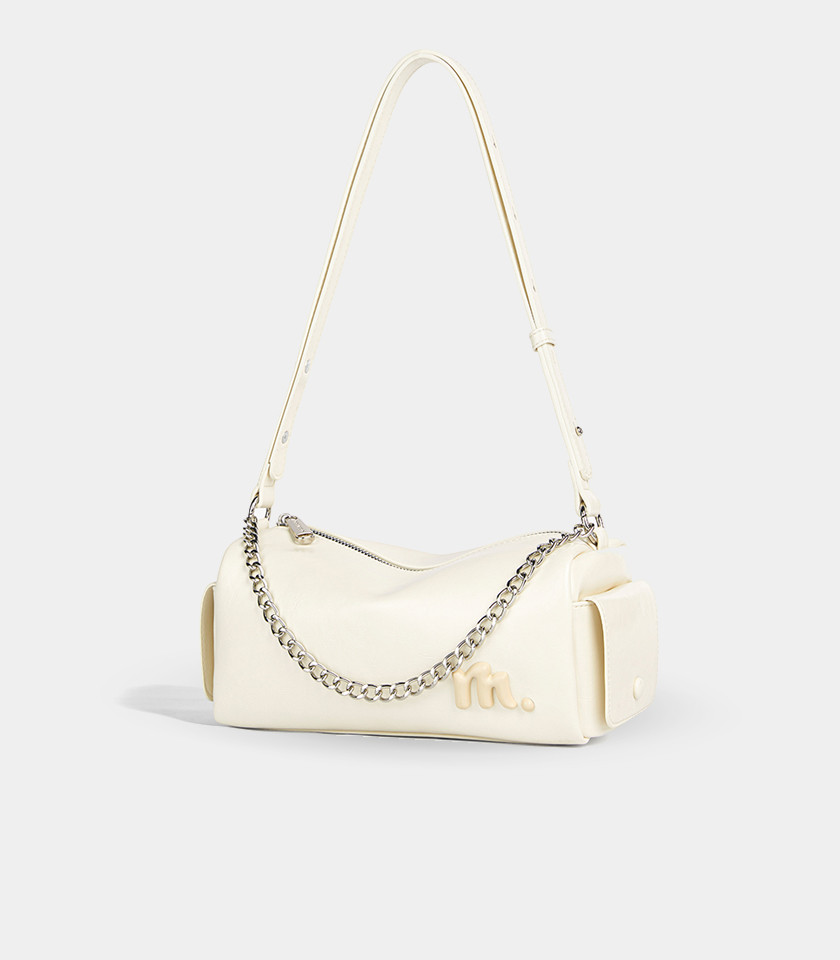 MOSSDOOM MAELYS shoulder bag, Ivory Color, front view.