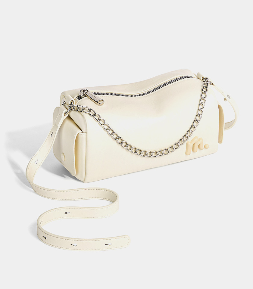 MOSSDOOM MAELYS shoulder bag, Ivory Color, front view.