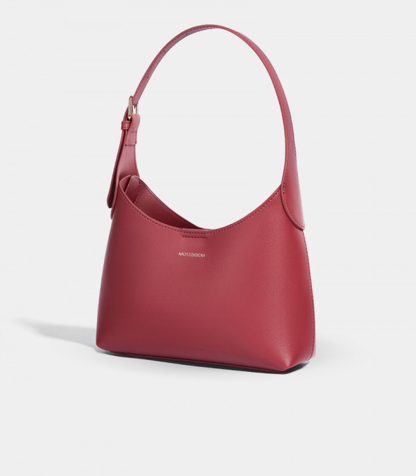 MOSSDOOM ELOWEN shoulder bag, Burgundy Color, three-quarter view.