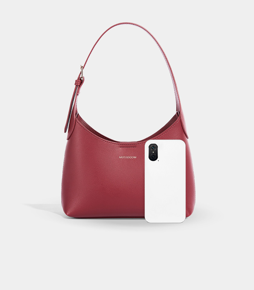 MOSSDOOM ELOWEN shoulder bag, Burgundy Color, front view.