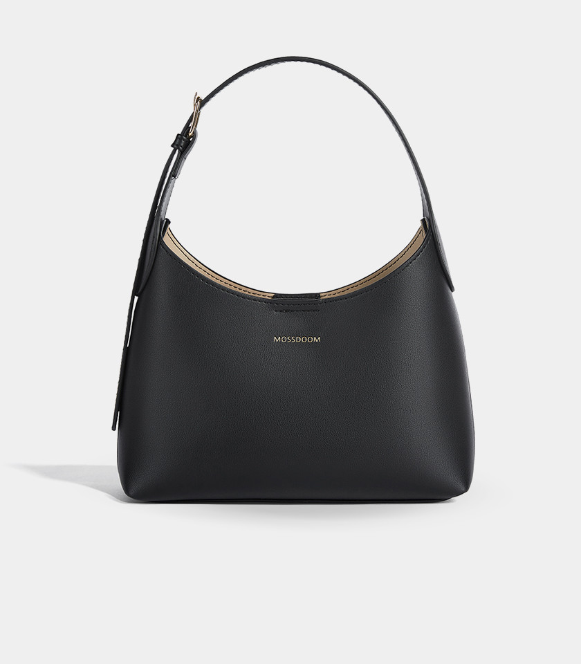 MOSSDOOM ELOWEN shoulder bag, Black Color, front view.