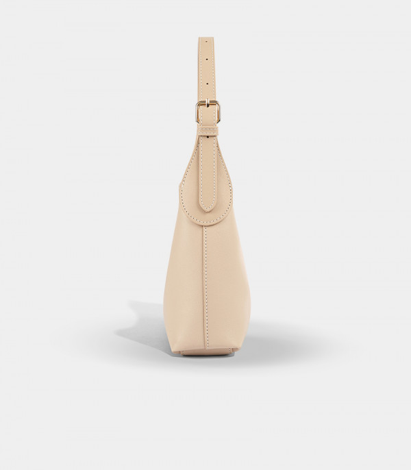 Vista lateral da bolsa de ombro MOSSDOOM ELOWEN cor Creme.